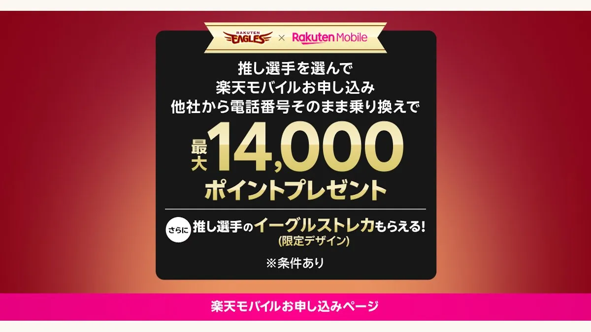 Rakuten Mobile x Rakuten Eagles, Kampanye Pendaftaran dengan Bonus Kartu Koleksi Pemain Favorit